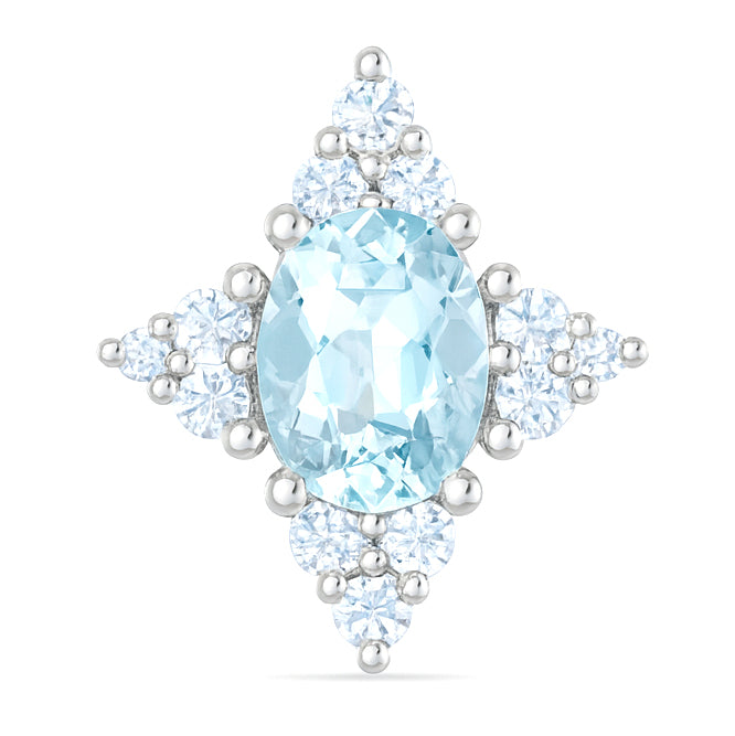 Orecchini - 18 carati Oro bianco - 1.64ct. tw. Acquamarina - Diamante