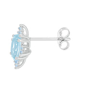 Orecchini - 18 carati Oro bianco - 1.64ct. tw. Acquamarina - Diamante