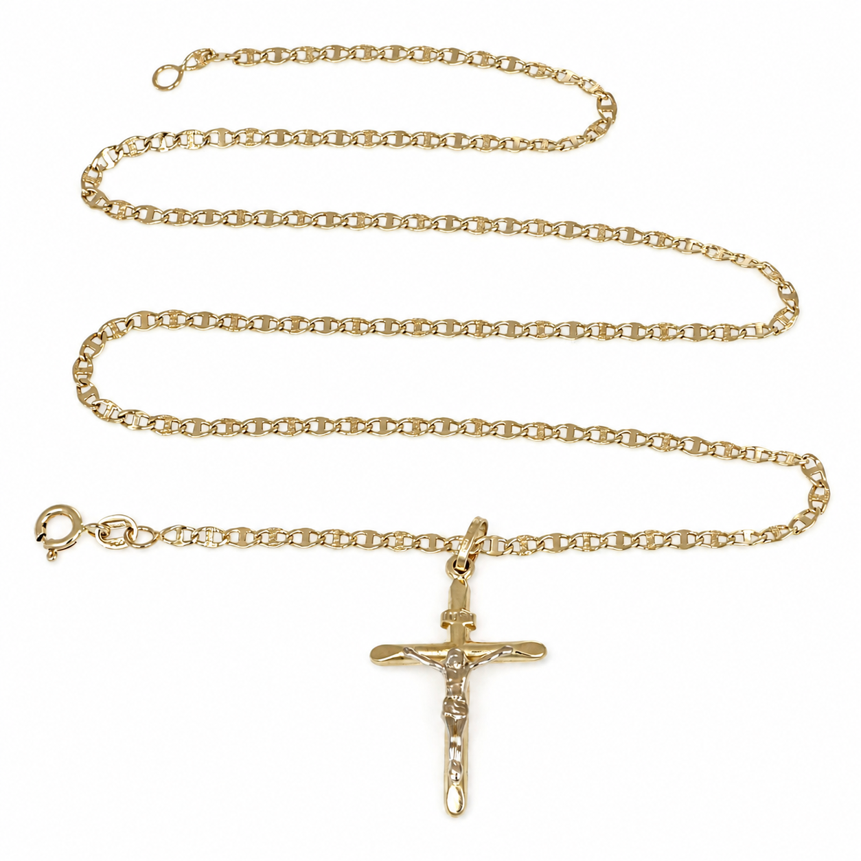 Collana con ciondolo - 18 carati Oro giallo, Oro bianco - Made in Italy - Handmade
