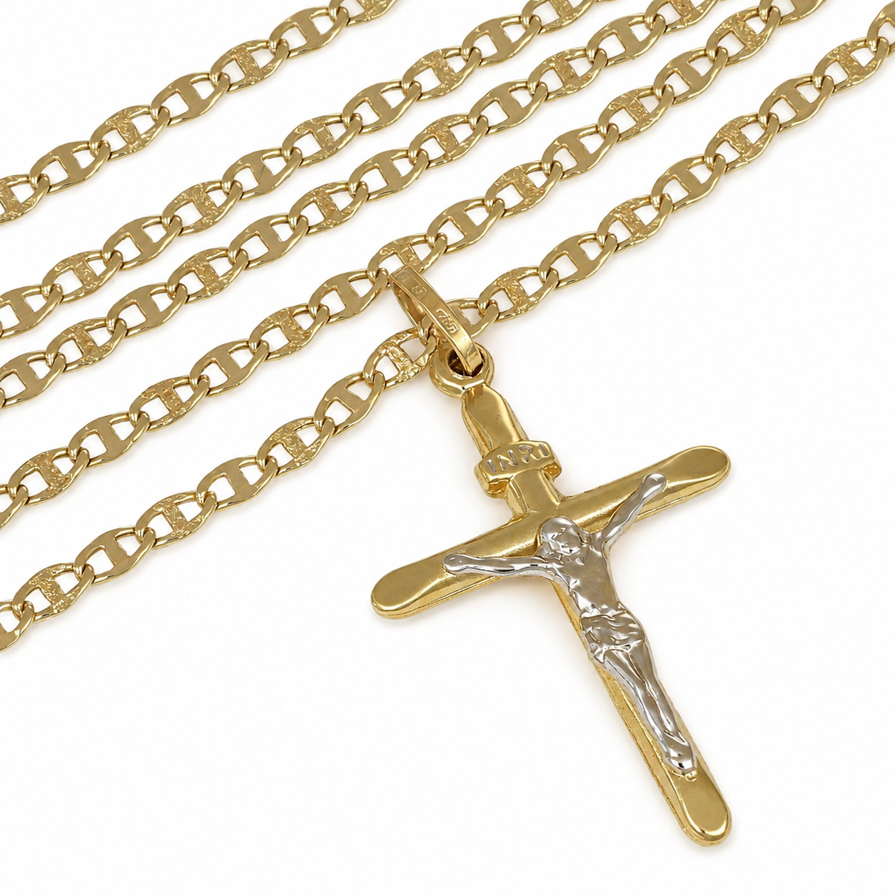 Collana con ciondolo - 18 carati Oro giallo, Oro bianco - Made in Italy - Handmade