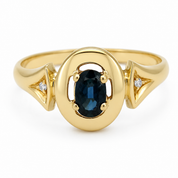 Anello - 18 carati Oro giallo - 0.51ct. tw. Zaffiro - Diamante - Made in Italy - Handmade