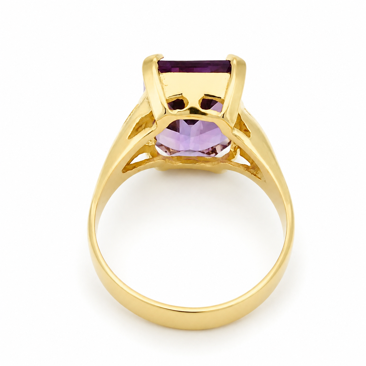 Anello - 18 carati Oro giallo - 8.12ct. tw. Ametista - Diamante - Made in Italy - Handmade