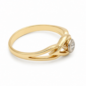 Anello - 18 carati Oro giallo, Oro bianco - 0.15ct. tw. Diamante (Naturale) - Made in Italy - Handmade