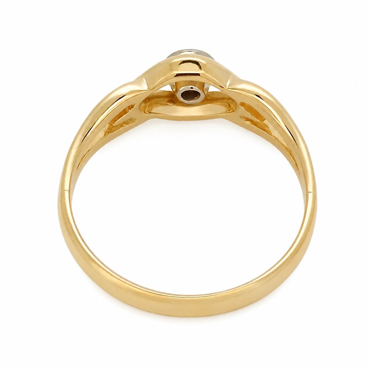 Anello - 18 carati Oro giallo, Oro bianco - 0.15ct. tw. Diamante (Naturale) - Made in Italy - Handmade
