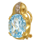 Orecchini - 18 carati Oro giallo, Oro bianco - 8.94ct. tw. Topazio - Diamante