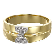 Anello - 18 carati Oro bianco, Oro giallo - 0.05ct. tw. Diamante (Naturale)