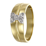 Anello - 18 carati Oro bianco, Oro giallo - 0.05ct. tw. Diamante (Naturale)