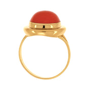 Anello - 18 carati Oro giallo Corallo