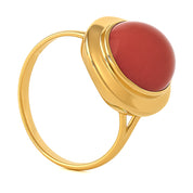 Anello - 18 carati Oro giallo Corallo