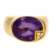 Anello - 18 carati Oro giallo - 8.645ct. tw. Ametista - Diamante