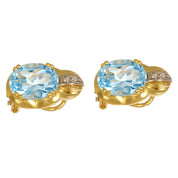 Orecchini - 18 carati Oro giallo, Oro bianco - 8.94ct. tw. Topazio - Diamante