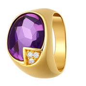 Anello - 18 carati Oro giallo - 8.645ct. tw. Ametista - Diamante