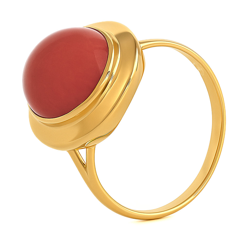 Anello - 18 carati Oro giallo Corallo