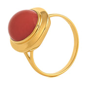 Anello - 18 carati Oro giallo Corallo