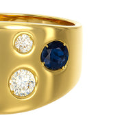 Anello - 18 carati Oro bianco, Oro giallo, Zaffiro - Rubino - diamante - 0.68ct. tw.