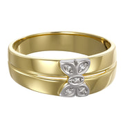 Anello - 18 carati Oro bianco, Oro giallo - 0.05ct. tw. Diamante (Naturale)