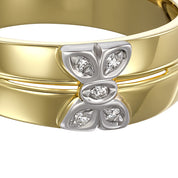 Anello - 18 carati Oro bianco, Oro giallo - 0.05ct. tw. Diamante (Naturale)