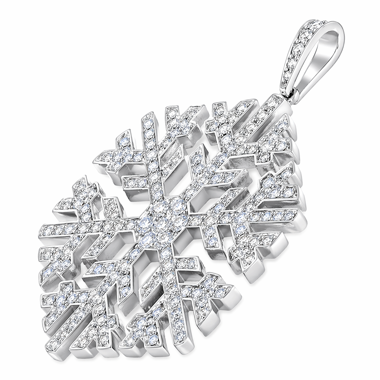 Ciondolo - 18 carati Oro bianco - 3.07ct. tw. Diamante (Naturale)