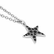 Collana con ciondolo - 18 carati Oro bianco - 0.36ct. tw. Onice - Diamante