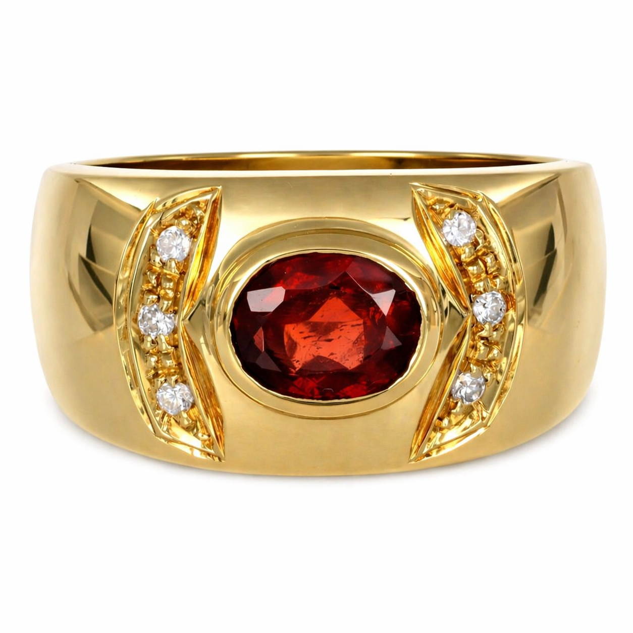 Anello - 18 carati Oro giallo - 1.48ct. tw. Rubino - Diamante