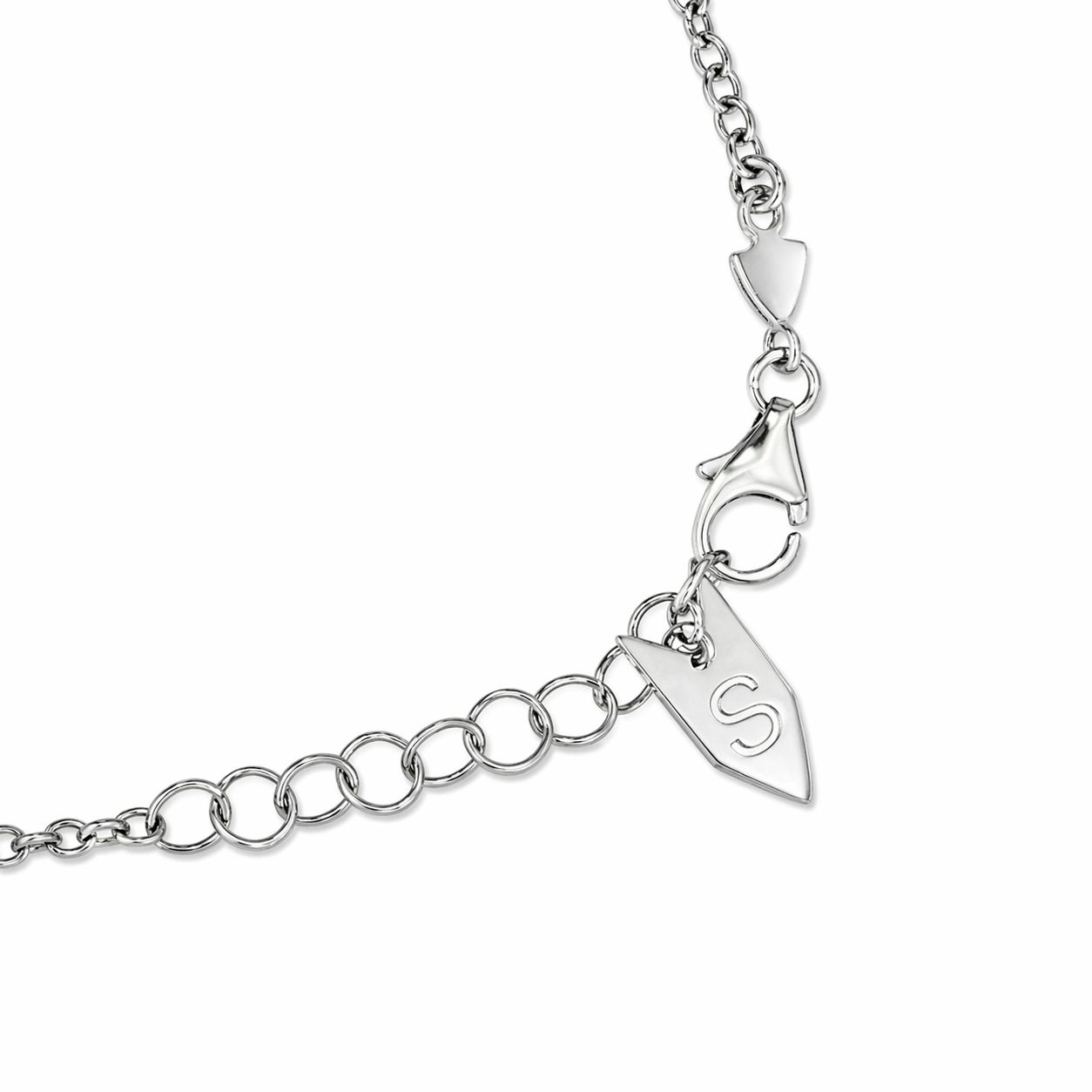 Collana con ciondolo - 18 carati Oro bianco - 0.36ct. tw. Onice - Diamante