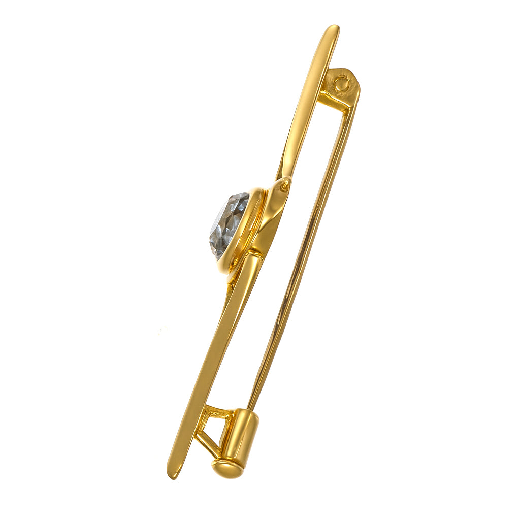 Spilla - 18 carati Oro giallo - 1.40ct. tw. Acquamarina