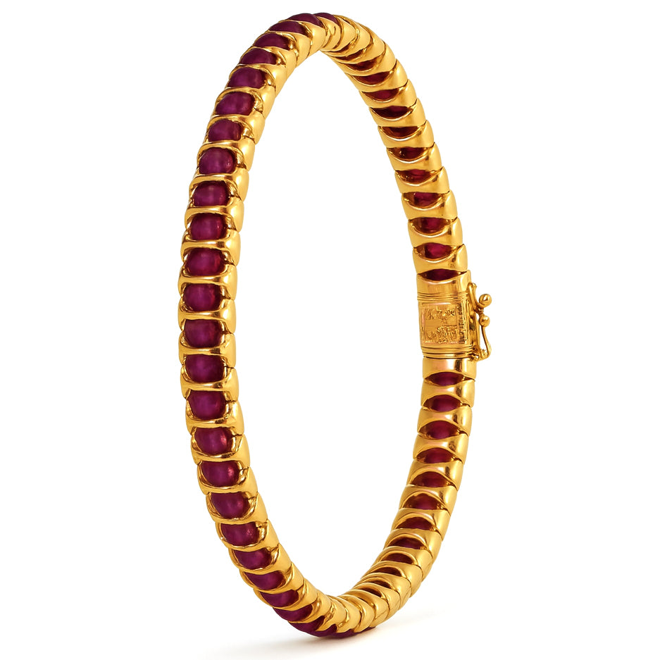 Bracciale - 9 kt Oro giallo - 4.56ct. tw. Rubino