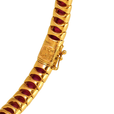 Bracciale - 9 kt Oro giallo - 4.56ct. tw. Rubino