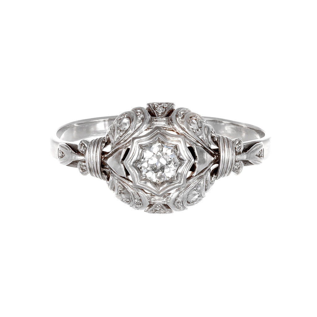 Anello - 18 carati Oro bianco - 0.19ct. tw. Diamante (Naturale)