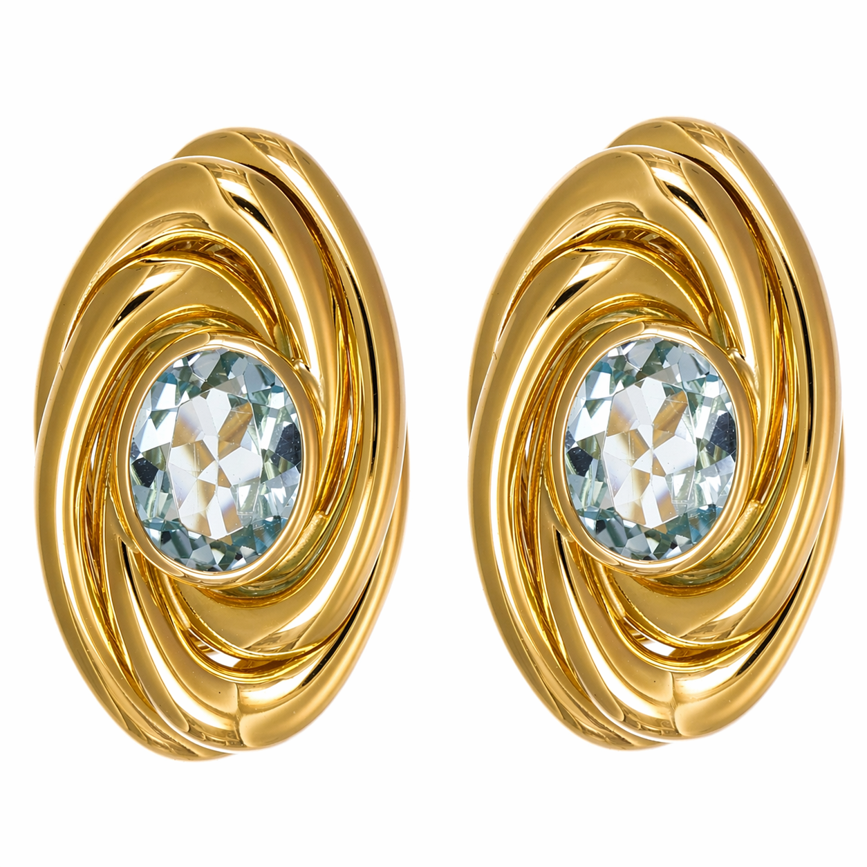 Orecchini - 18 carati Oro giallo - 2.50ct. tw. Acquamarina