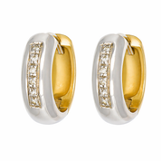 Orecchini - 18 carati Oro bianco, Oro giallo - 0.12ct. tw. Diamante (Naturale)