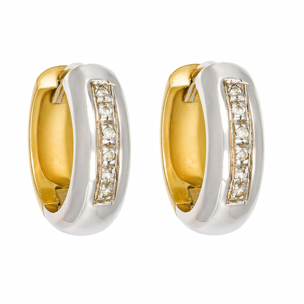 Orecchini - 18 carati Oro bianco, Oro giallo - 0.12ct. tw. Diamante (Naturale)