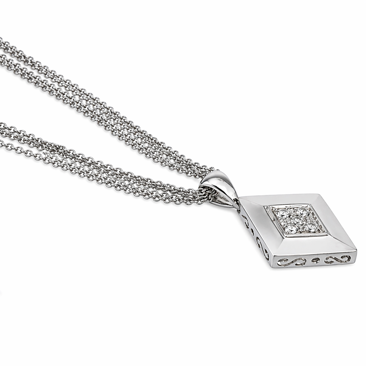 Collana con ciondolo - 18 carati Oro bianco - 0.30ct. tw. Diamante (Naturale)