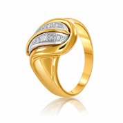Anello - 18 carati Oro bianco, Oro giallo - 0.32ct. tw. Diamante (Naturale)