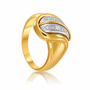 Anello - 18 carati Oro bianco, Oro giallo - 0.32ct. tw. Diamante (Naturale)