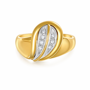 Anello - 18 carati Oro bianco, Oro giallo - 0.32ct. tw. Diamante (Naturale)