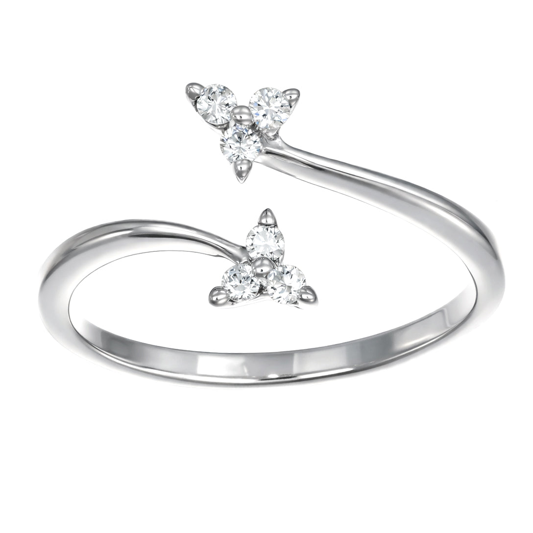 Anello - 14 carati Oro bianco - 0.15ct. tw. Diamante (Naturale)