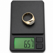 Anello - 18 carati Oro giallo, Oro bianco - 0.19ct. tw. Diamante (Naturale) - Made in Italy - Handmade
