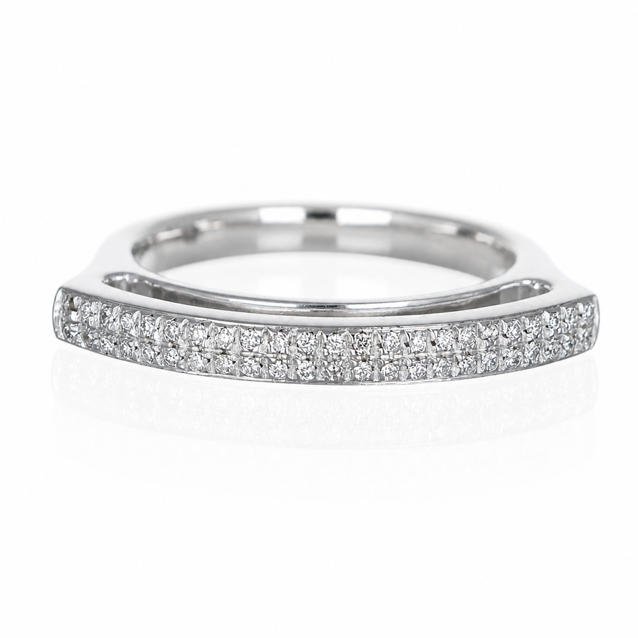Anello - 18 carati Oro bianco - 0.48ct. tw. Diamante (Naturale) - Made in Italy - Handmade