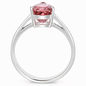 Anello - 18 carati Oro bianco - 3.15ct. tw. Tormalina - Diamante