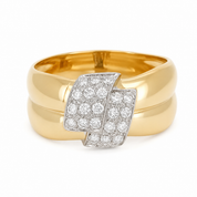 Anello - 18 carati Oro giallo, Oro bianco - 0.48ct. tw. Diamante (Naturale) - Made in Italy - Handmade