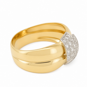 Anello - 18 carati Oro giallo, Oro bianco - 0.48ct. tw. Diamante (Naturale) - Made in Italy - Handmade