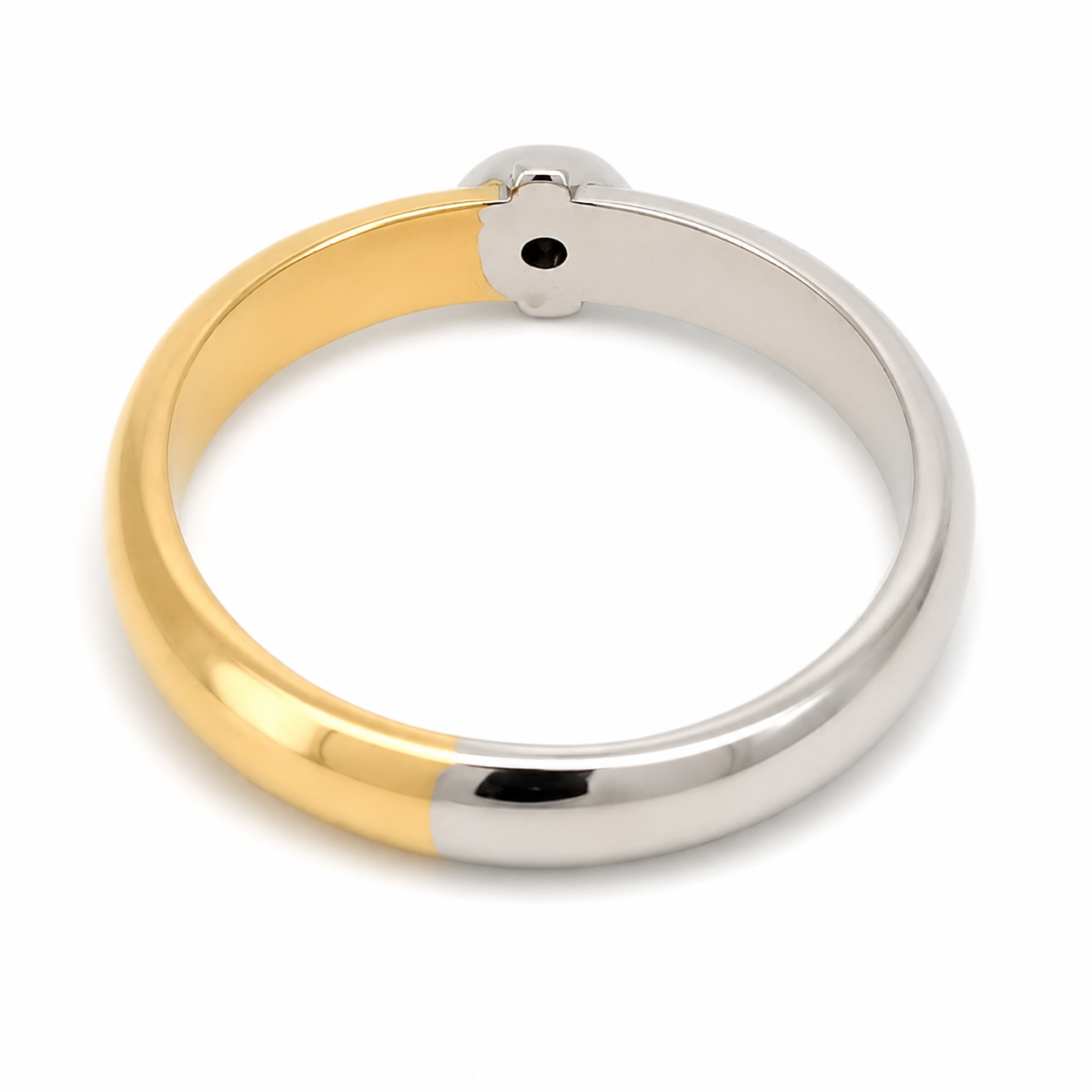 Anello - 18 carati Oro giallo, Oro bianco - 0.02ct. tw. Diamante (Naturale) - Made in Italy - Handmade