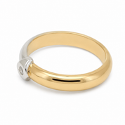 Anello - 18 carati Oro giallo, Oro bianco - 0.02ct. tw. Diamante (Naturale) - Made in Italy - Handmade
