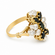 Anello - 18 carati Oro giallo, Argento - 2.55ct. tw. Zaffiro - Diamante - Made in Italy - Handmade