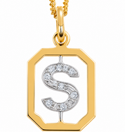Collana con ciondolo - 18 carati Oro bianco, Oro giallo - 0.08ct. tw. Diamante (Naturale) - Made in Italy - Handmade