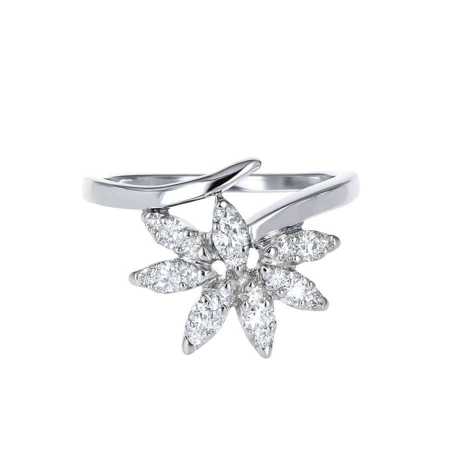 Anello - 18 carati Oro bianco - 0.24ct. tw. Diamante (Naturale)