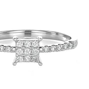 Anello - 18 carati Oro bianco, Oro giallo - 0.32ct. tw. Diamante (Naturale)