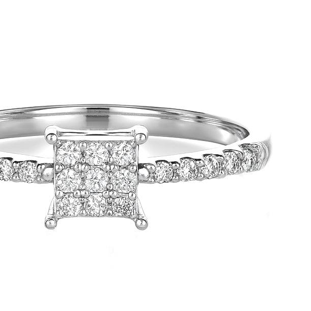 Anello - 18 carati Oro bianco, Oro giallo - 0.32ct. tw. Diamante (Naturale)