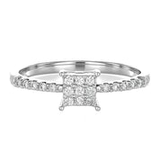 Anello - 18 carati Oro bianco, Oro giallo - 0.32ct. tw. Diamante (Naturale)